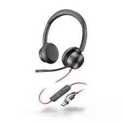 Slušalice HP Poly Blackwire 8225 Stereo/Hibrid ANC/AFence/MSTeams/USB-C+USB-C/A Adapter/8X225AA/crna