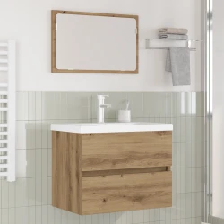 Set namještaja za kupaonicu 3 pcs Crni hrast Konstruirano drvo