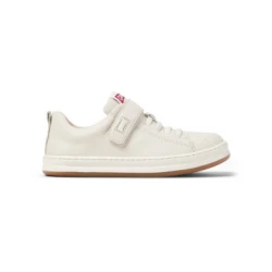 Camper unisex za otroke. K800247-030 Usnjene športne copate Runner Four bele barve (33), Bela, Ravna stran, Čipke, Velcro, Prilo&#