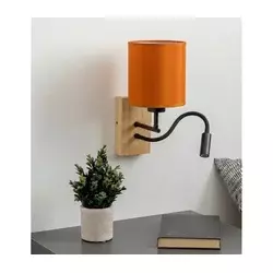 Brilagi - LED zidna lampa NUBILA WOOD 1xE27/25W/230V + LED/3W hrast/crna/narandžasta