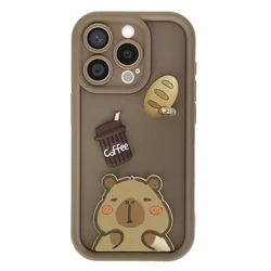 AVIZAR Ovitak za iPhone 15 Pro s 3D motivi Capybara, Rjava, (5000274506)