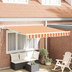 vidaXL vidaXL Avtomatska retraktabilna tenda v rumeni in oranžni 350x250 cm, (22146263)