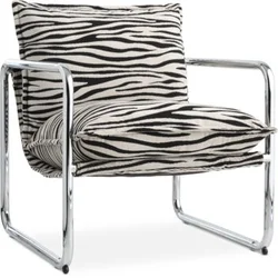 Fotelja REMMELS zebra tkanina/hrom