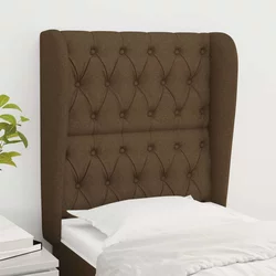Vidaxl Vzglavje z ušesi temno rjavo 83x23x118/128 cm blago