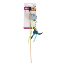 FLAMINGO Igračka za mačke Pecaljka Kirk Dangler Ball 40cm plava