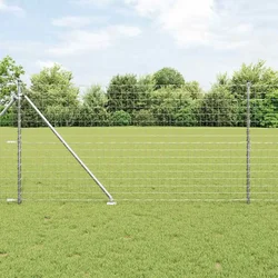 Vanjska Euro Ograda s Oštrim Šiljcima 25 x 1,2 m Srebrna Mreža