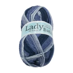 Preja LADY de Luxe BATIK - 100g / 238 m - bela, modra