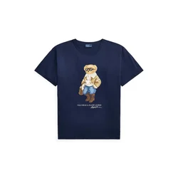 Polo Ralph Lauren Majica mornarska/moder denim/svetlo rjava/temno rjava