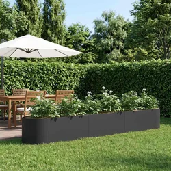 Povišeni vrtni krevet Crna 300 x 40 x 40 cm Čelik
