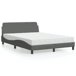 Krevet s madracem Dover tamnosivi 120 x 200 cm od tkanine