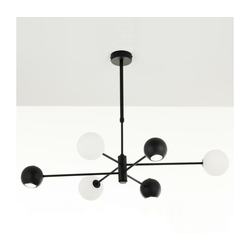 Jupiter 1997 - luster na šipci MOKA 3xGU10/10W/230V + 3xG9/10W/230V crna/bela