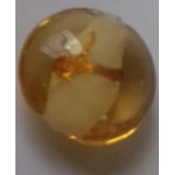 Disk 20 mm bela sa zlatnom sarom -Lampwork perle