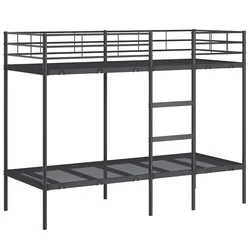 Vidaxl Dvoposteljna postelja brez vzmetnice črna 75x190 cm jeklo