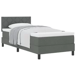Krevet s opruga kutije Tamno siva 90 x 200 cm tkanina