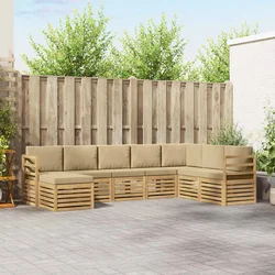 Set vanjskih sofa 8 pcs Bijela i bež 304 x 185,5 x 73 cm
