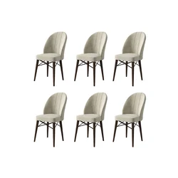 Hanah Home Set stolica Ritim, 44x96x42 cm, 6 komada, Krem-braon
