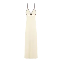 Bershka Obleka  rjava / pastelno rumena