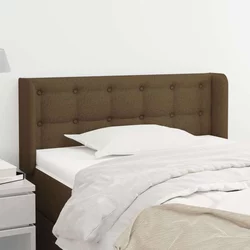 Vidaxl Vzglavje z ušesi temno rjavo 103x16x78/88 cm blago