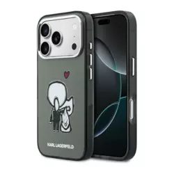 Maska Karl Lagerfeld Karl & Choupette Back MagSafe za iPhone 17 Pro Max siva