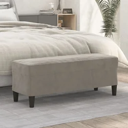 Klupa svjetlosiva 100 x 35 x 41 cm baršunasti