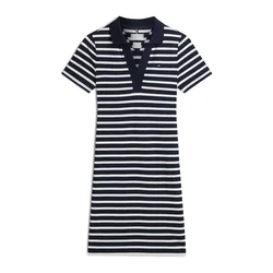TOMMY HILFIGER Obleka 1985 nočno modra/bela