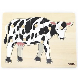 Viga Viga 44608 Puzzle na podlagi z ročaji – Krava