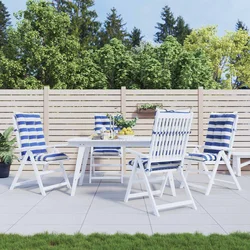 Jastučić za van 4 pcs Plava i bijela 120 x 50 x 7 cm Tkanina
