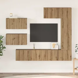 Set TV komoda 6 pcs Umjetnički hrast Konstruirano drvo