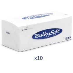 BULKYSOFT Salvete, 500/1, Jednoslojna, 10 pakovanja, 30x30cm, Bela