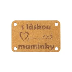Papir z obliži z ljubeznijo od mame - komplet 6 kosov - 30x25mm - rjava