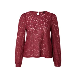 PIECES Bluza PCNANESSA  vinsko rdeča
