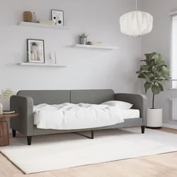 Greatstore Dnevna postelja z vzmetnico temno siva 80x200 cm blago