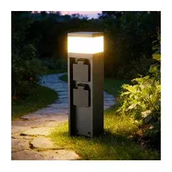Brilagi -Spoljašnja lampa sa 2 SCHUKO utičnice PILLAR 1xG9/11W/230V IP44 antracit
