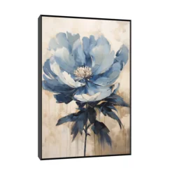 Canvas Slika na platnu Plavi cvet II 60x90cm, Sa ramom, Crni
