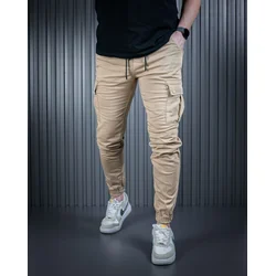 Denistar Muške pantalone 100/2541, Kargo, Bež