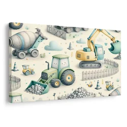 Slika veseli gradbeni stroji - 30x20