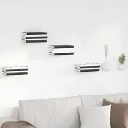 Lebdeća polica s policom Zidne 8 pcs Bijeli 6 x 10,8 x 6,6 cm