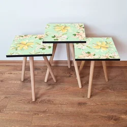 Hanah Home Set klub stočića 3Shp386, 3 komada, Plava