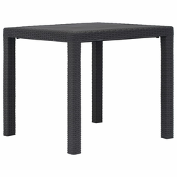 VIDAXL Vrtna miza iz plastike 79x79x72 cm rjava videz ratana