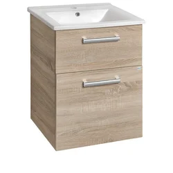 AQUALINE VEGA Kopalniška Omarica z Predali 52x73x44cm, Dub Platin, MDF Bela