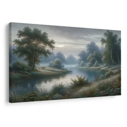 Slika reka v meglici - 40x30