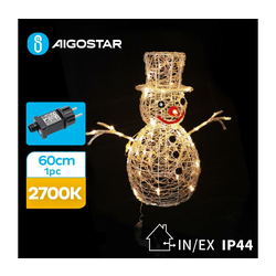 Aigostar-LED Spoljašnja božićna dekoracija LED/3,6W/31/230V 2700K 60cm IP44 snegović