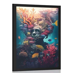 Plakat nadrealistični potapljač - 30x45 silver