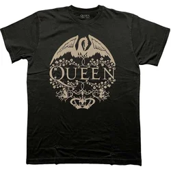 Queen Majica Floral Crest Mono Unisex Black S