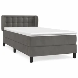 Vidaxl Box spring postelja z vzmetnico temno siva 80x200 cm žamet