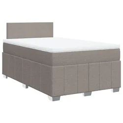 Vidaxl Box spring postelja z vzmetnico taupe 120x190 cm blago