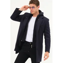PLT8371 DEWBRRY MENS COAT-DIAGONAL NAVY BLUE