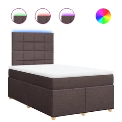 Vidaxl Box spring postelja z vzmetnico temno rjava 120x190 cm blago