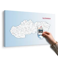 Slika na pluti zemljevid Slovaške republike - 90x60 transparent
