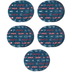Bosch Set brusnih diskova Expert O780 Foil, 150 mm, Granulacije 60/80/120/180/240 061599766U, 55 komada